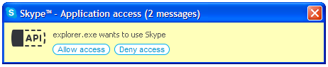 explorer.exe wants to use Skype