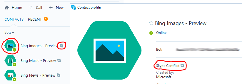 Certified Skype bot