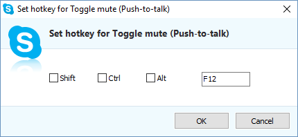 Push-to-talk: Set hotkey for Toggle mute