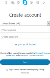 Registration to Skype with your phone number
