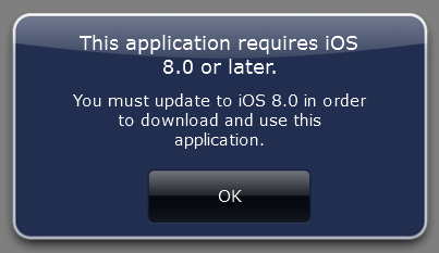 This application requires iOS 8.0 or later