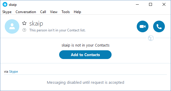 Messaging disabled until request is accepted