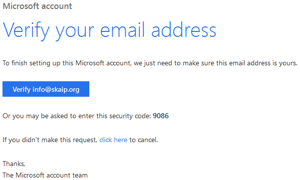 Finish setting up this Microsoft account