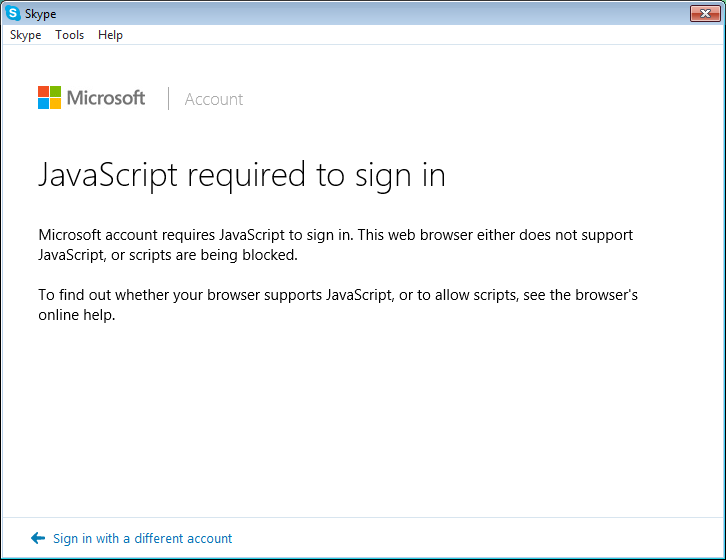 skype sign in with microsoft account not working