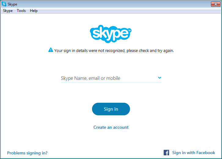 skype account login blocked