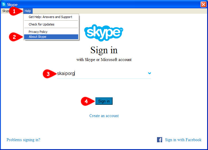 Authorization in Skype 7.17.0.104 for Windows