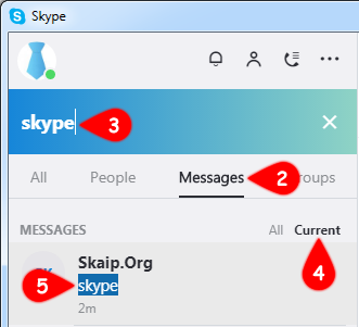 Search for messages in the current chat