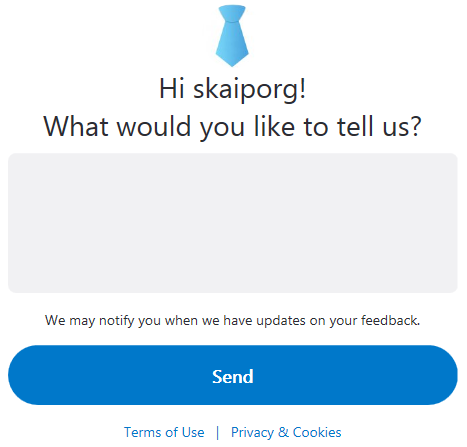 Send feedback to the Skype developers