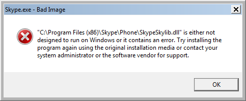 Skype.exe - Bad image