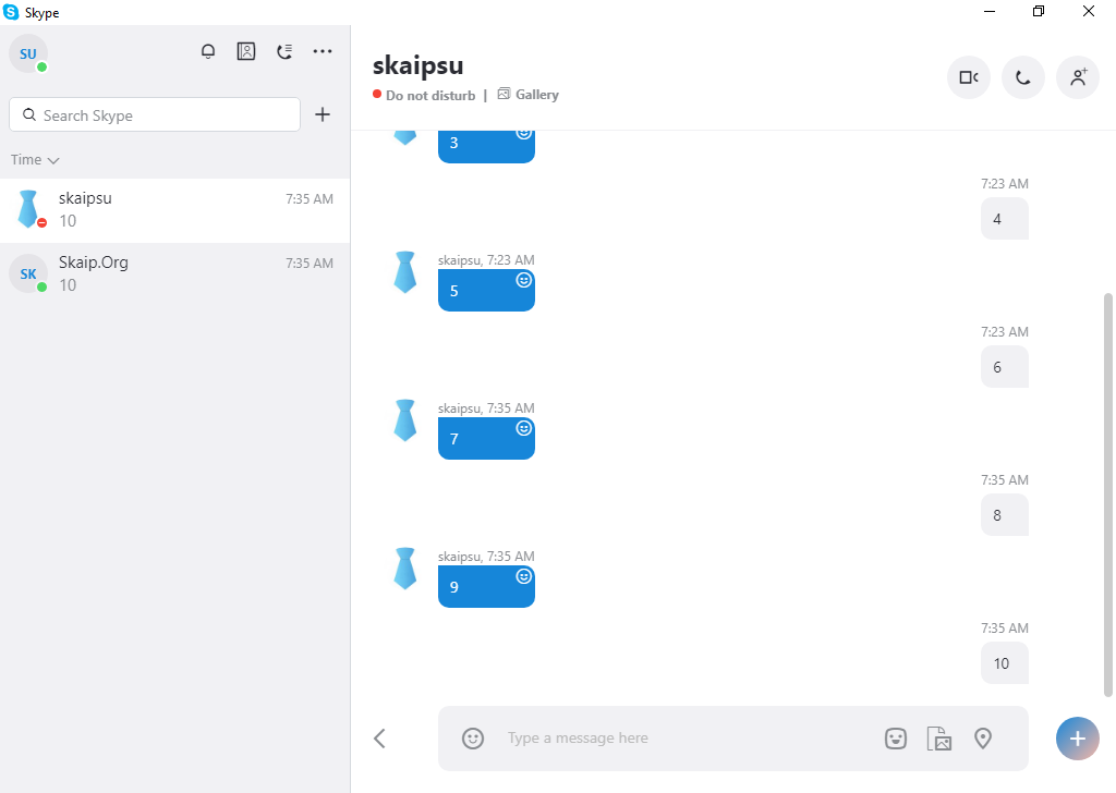 Interface of the New Skype