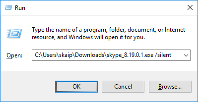 Silent Installation of the new Skype