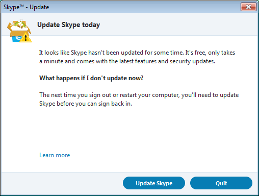 Update Skype today